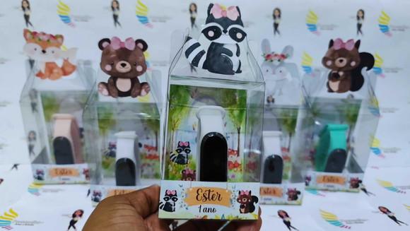 Relógio na Cx. de Acetato Lembrançinhas Bosque Encantado
