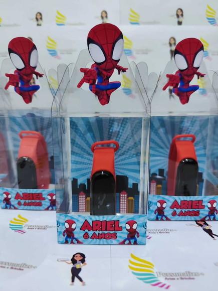 Relógio na Cx. de Acetato Lembrançinhas Homem Aranha