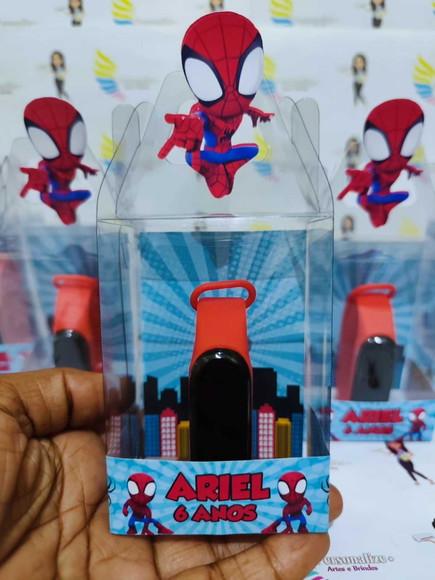 Relógio na Cx. de Acetato Lembrançinhas Homem Aranha
