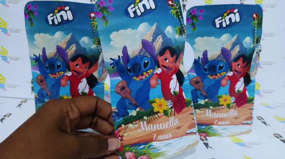 Saquinho Metalizado Zip Lock Lilo e Stitch