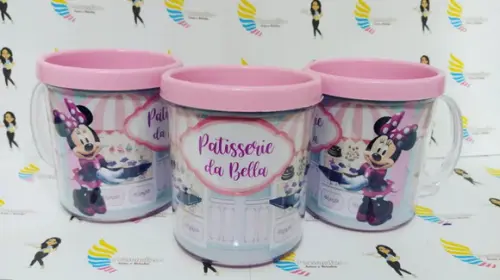 Caneca Acrílica Rosqueavel Minnie Confeiteira
