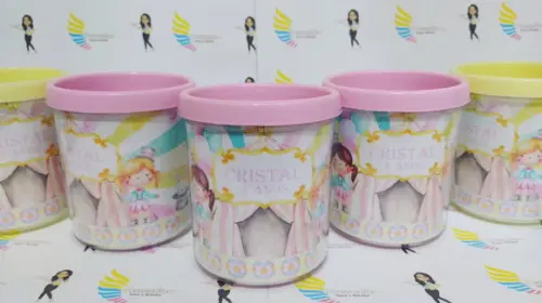 Caneca Acrílica Rosqueável Tema Circo Rosa