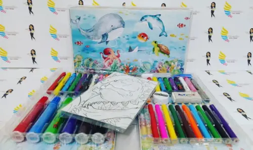 Estojo de Colorir 48 peças Fundo do Mar