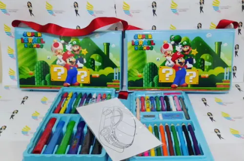 Estojo de Colorir 48 Peças Super Mario