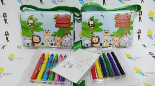 Kit Pintura estojo de colorir 18 peças Safari Rosa