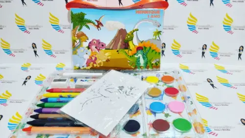 Kit Pintura Estojo de Colorir Dinossauro Baby