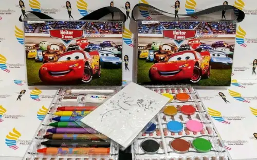 Kit Pintura estojo de colorir Tema Carros