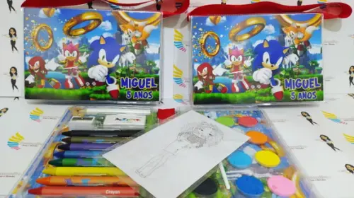 Kit Pintura Estojo de Colorir Sonic
