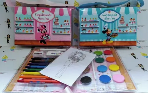 Kit Pintura/ Estojo de Colorir Minnie Confeiteira