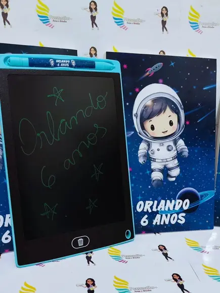 Lousa Tablet Mágico Personalizada Astronauta
