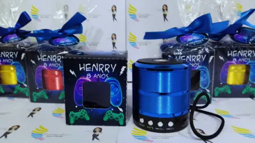 Mini Caixa de Som Bluetooth Tema Gamer