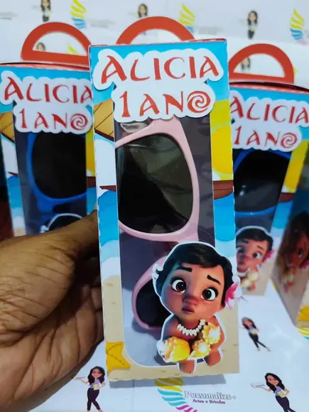 Óculos de Sol na Caixa Personalizada - Moana Baby