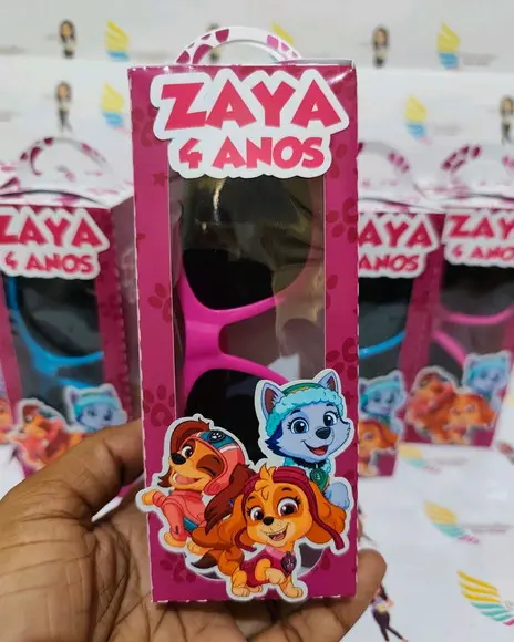Óculos de Sol na Caixa Personalizada - Patrulha Canina Rosa