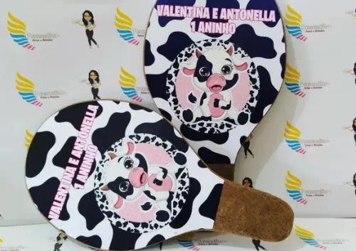 Raquete Personalizada Tema Vaquinha