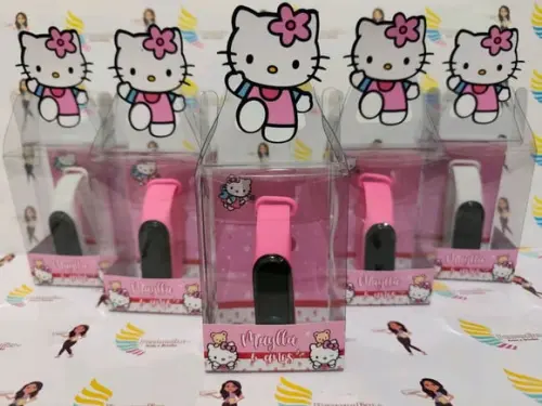 Relógio na Caixinha de Acetato Lembrançinhas Hello Kitty
