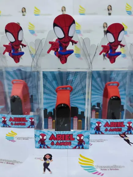 Relógio na Cx. de Acetato Lembrançinhas Homem Aranha