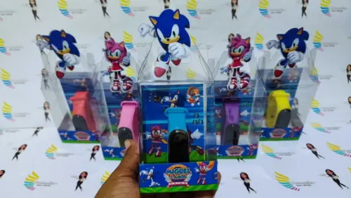Relógio na Cx. de Acetato Lembrançinhas Sonic