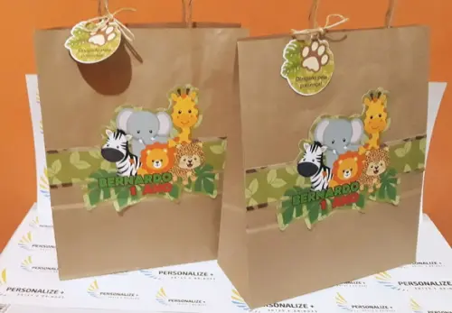 Sacola Kraft Personalizada Safari