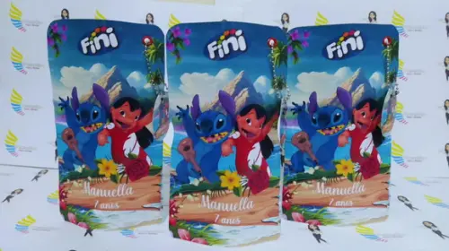 Saquinho Metalizado Zip Lock Lilo e Stitch
