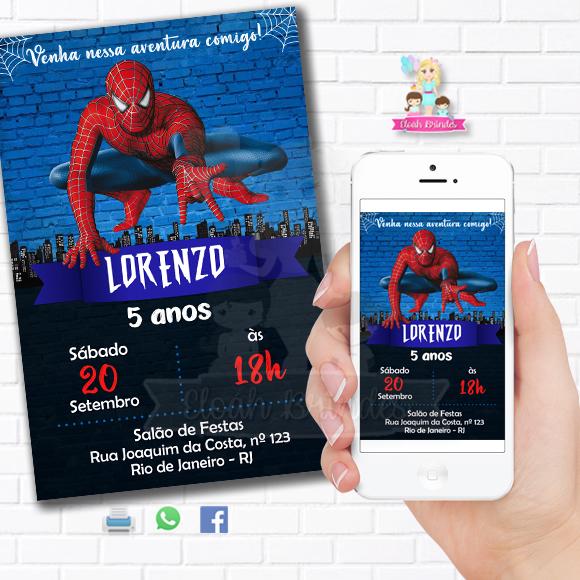 Convite Digital Batman ou Homem Aranha ou Hulk ou Capitão Améri
