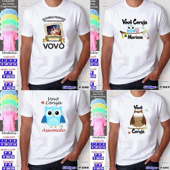 01 Camiseta Adulto Infantil Avós Personalizada