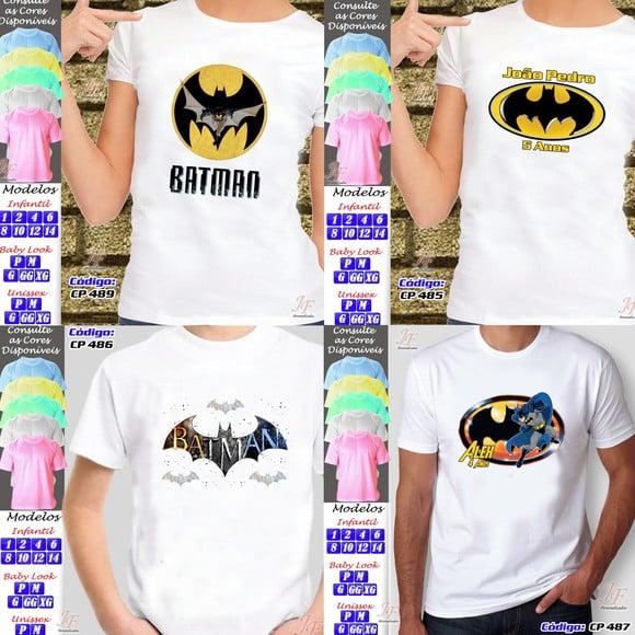 01 Camiseta Adulto Infantil Batman Personalizada
