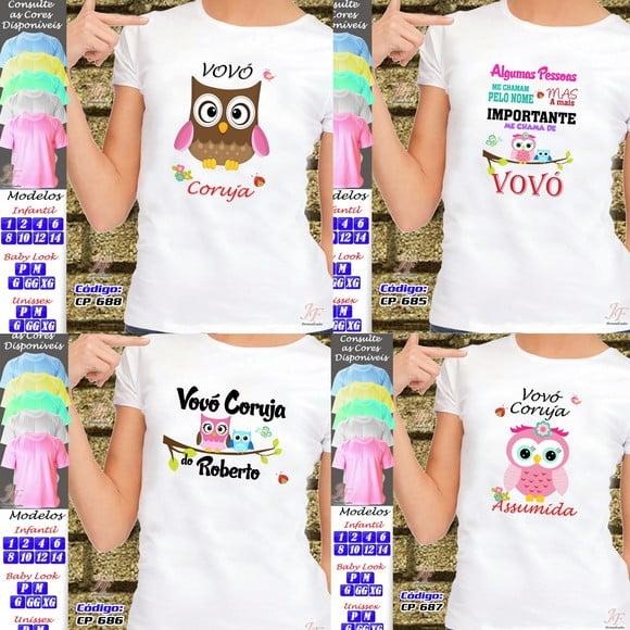 01 Camiseta Adulto Infantil Avós Personalizada