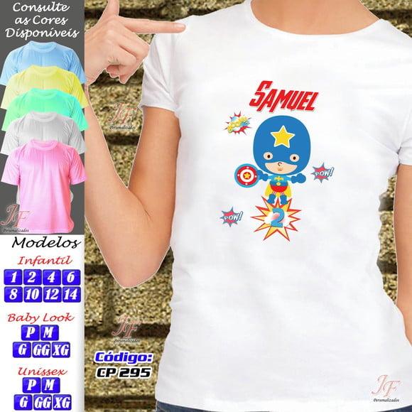 01 Camiseta Adulto Infantil Capitão América Personalizada