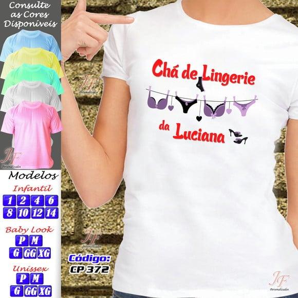 01 Camiseta Adulto Infantil Chá de Lingerie Personalizada
