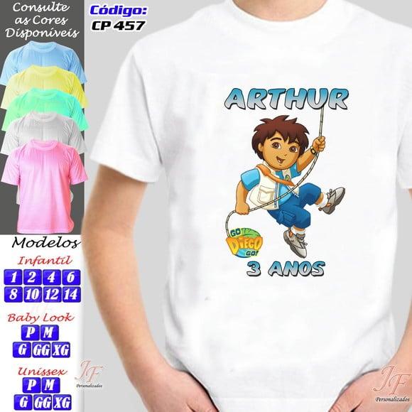 01 Camiseta Adulto Infantil Diego Personalizada