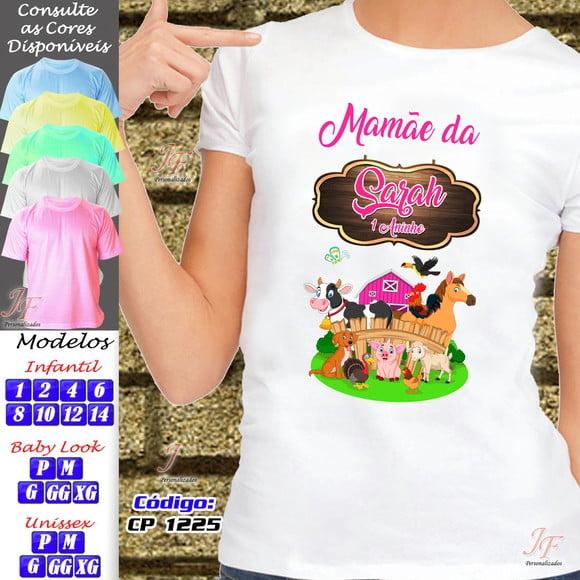 01 Camiseta Adulto Infantil Fazendinha Personalizada