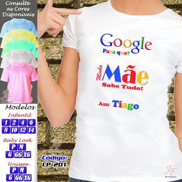 01 Camiseta Adulto Infantil Google Personalizada