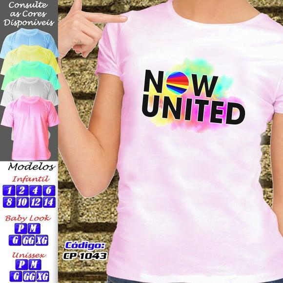 01 Camiseta Adulto Infantil Now United Personalizada