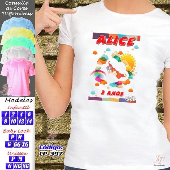 01 Camiseta Adulto Infantil Palavra Cantada Personalizada
