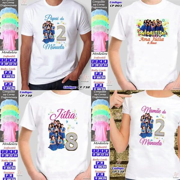 01 Camiseta Adulto Infantil Personalizada Chiquititas