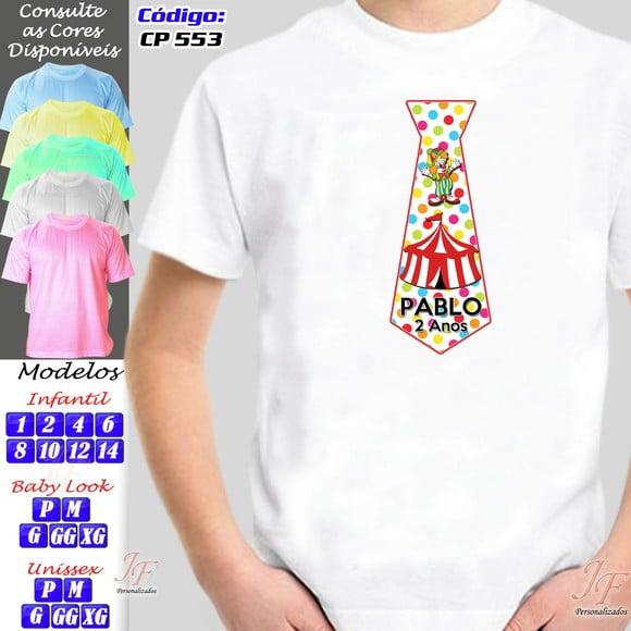 01 Camiseta Adulto Infantil Personalizada Circo