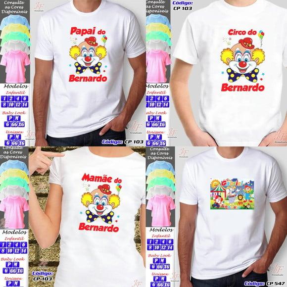 01 Camiseta Adulto Infantil Personalizada Circo