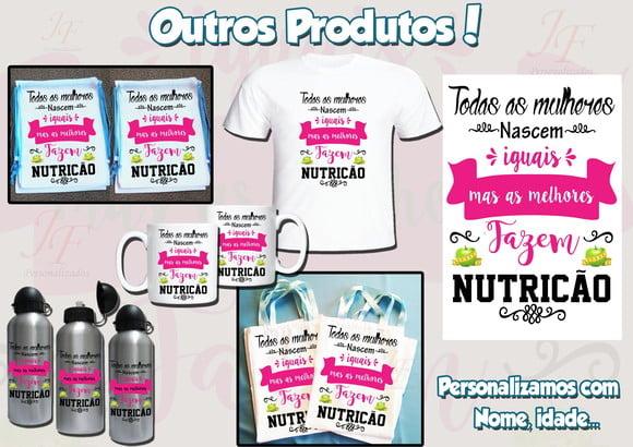 01 Camiseta Adulto Infantil Personalizada Curso Nutrição