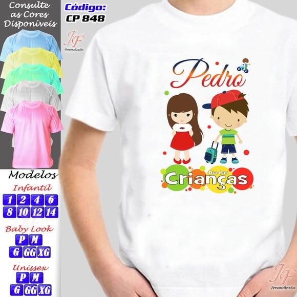 01 Camiseta Adulto Infantil Personalizada Dia das Crianças