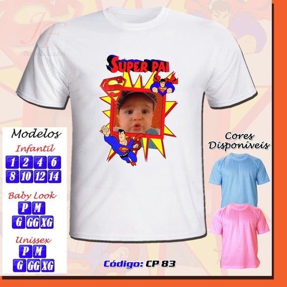 01 Camiseta Adulto Infantil Personalizada Dia dos Pais