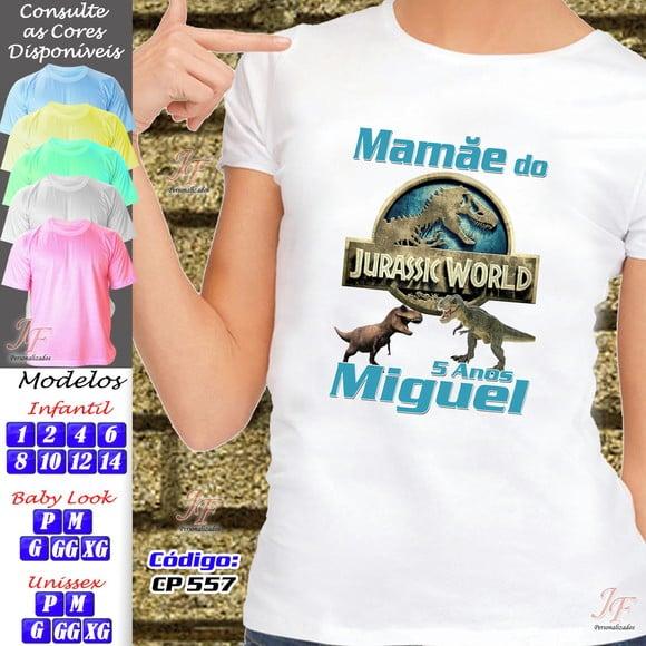 01 Camiseta Adulto Infantil Personalizada Dinossauro