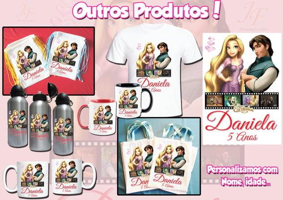 01 Camiseta Adulto Infantil Personalizada Enrolados Rapunzel