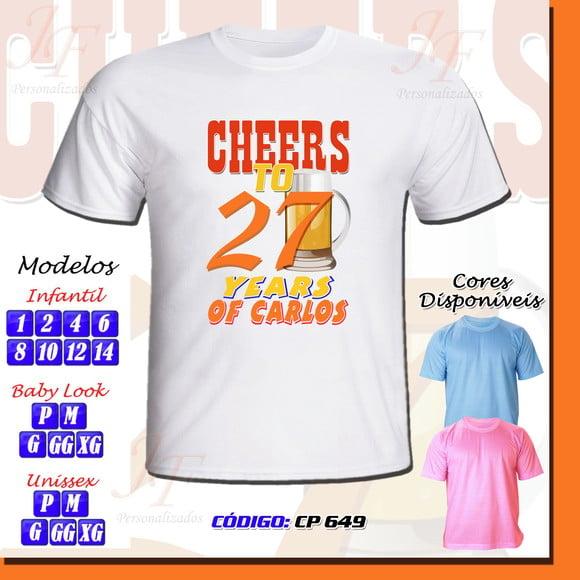 01 Camiseta Adulto Infantil Personalizada Feliz Aniversário