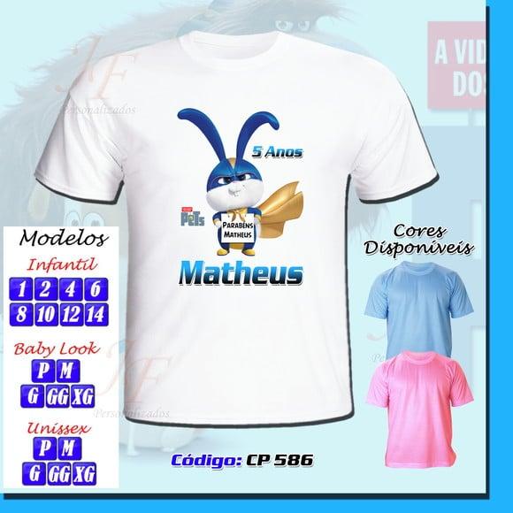 01 Camiseta Adulto Infantil Personalizada Filme Pets