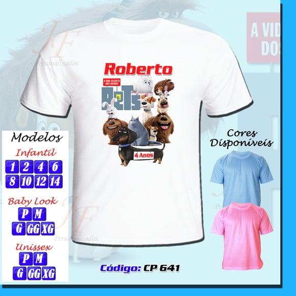01 Camiseta Adulto Infantil Personalizada Filme Pets
