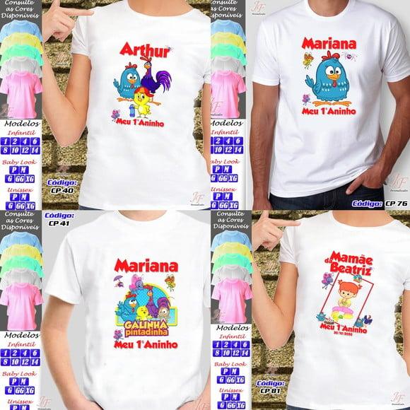 01 Camiseta Adulto Infantil Personalizada Galinha Pintadinha