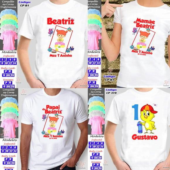 01 Camiseta Adulto Infantil Personalizada Galinha Pintadinha