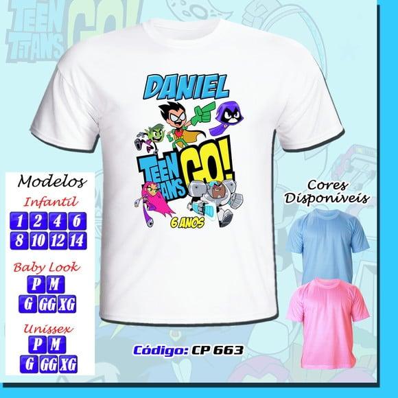 01 Camiseta Adulto Infantil Personalizada Jovens Titans
