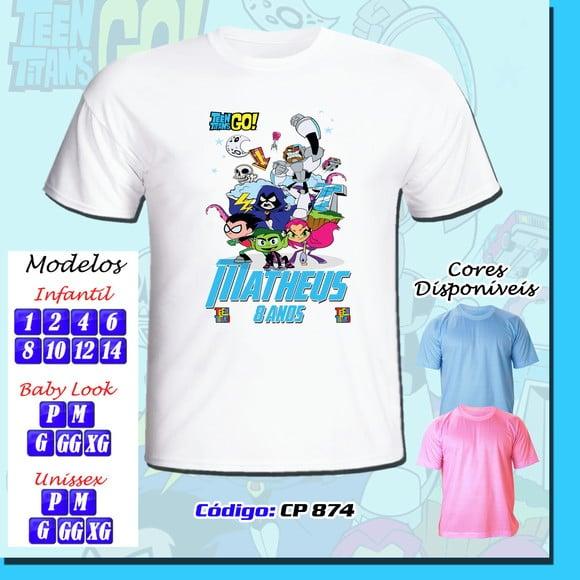 01 Camiseta Adulto Infantil Personalizada Jovens Titans