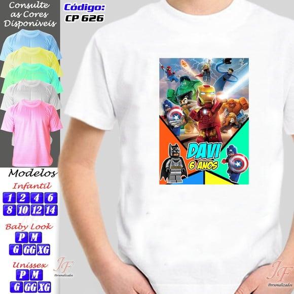 01 Camiseta Adulto Infantil Personalizada Lego